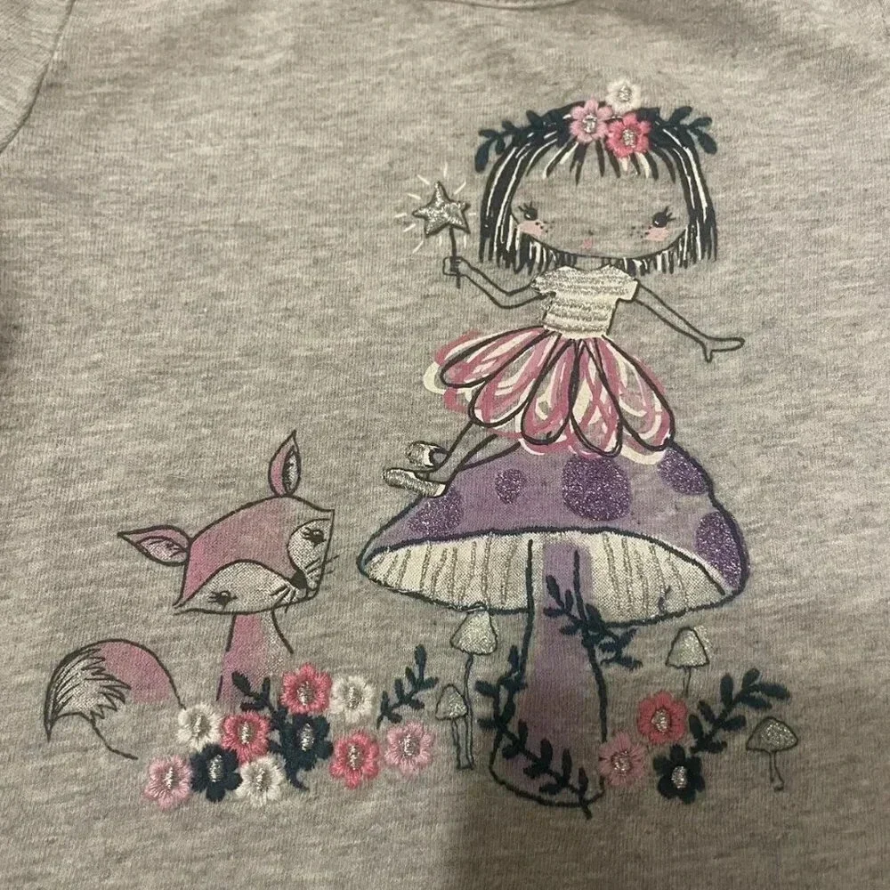 Gymboree 6-12 Months Long Sleeve Mushroom Fairy Tee